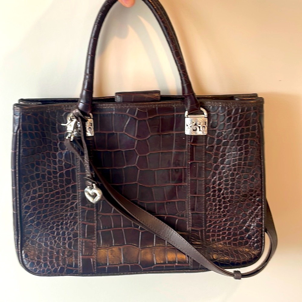 Brighton Embossed Lather Laptop Tote w dustbag